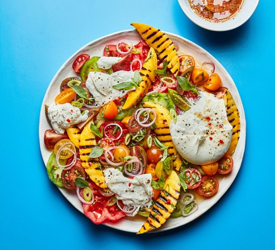 Grilled Mango, Tomato And Burrata Platter | olivemagazine